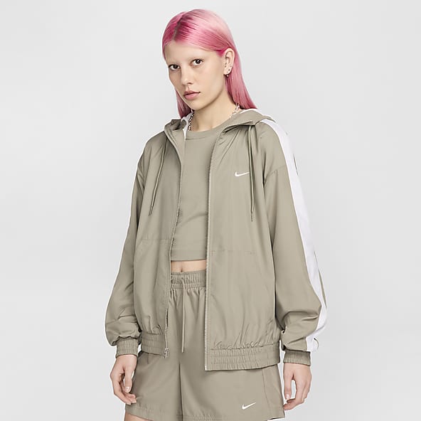 Olive green nike windbreaker womens sale